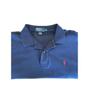 Polo Ralph Lauren Polo Shirt Mens XL Navy Long Sleeve 100% Cotton Heavy Casual